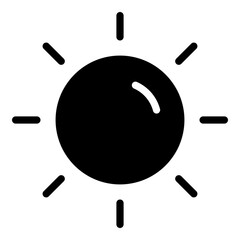 Sun icon in glyph style