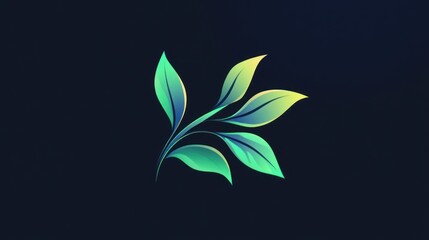 Obraz premium A stylized illustration of leaves in vibrant colors against a dark background.