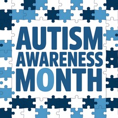 Autism Awareness Month Puzzle Piece Design
