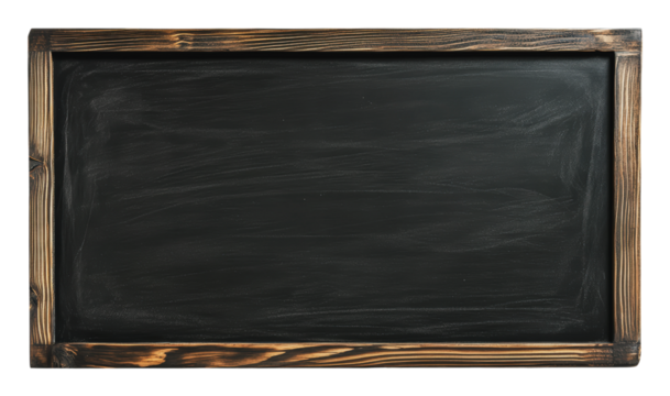 Blank chalkboard ready for creative expression, cut out - stock png.
