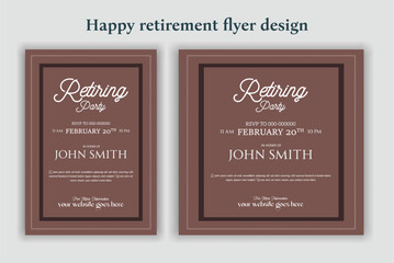 Happy retirement lunch party invitation flyer design template 
