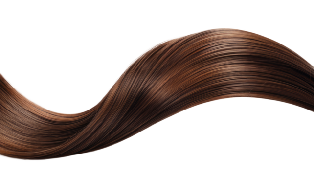 High-Quality PNG of Brown shiny hair wave, Isolated on White Background – High Resolution
