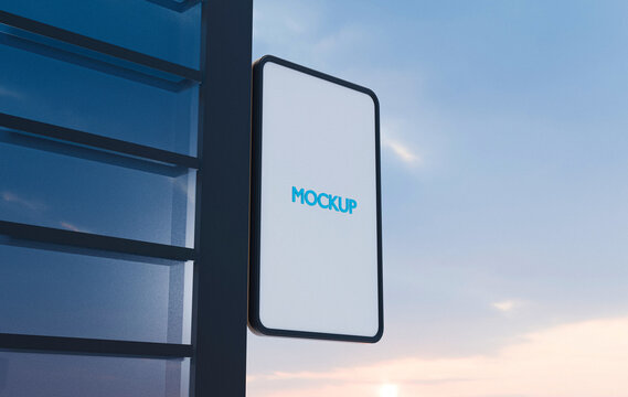 advertisement board realistic sky crop 3d illustration image