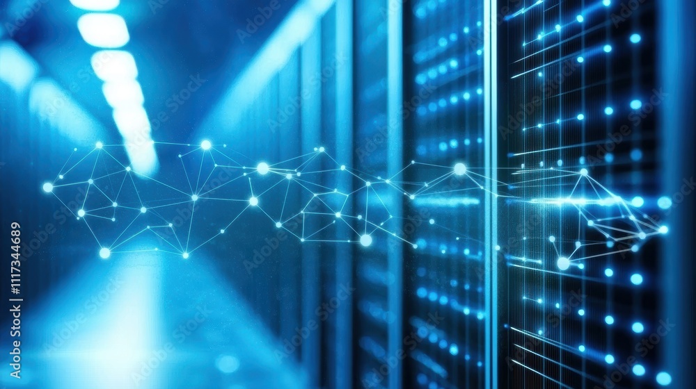 Poster data transfer activity in server rooms digital infrastructure technology environment high-tech viewp