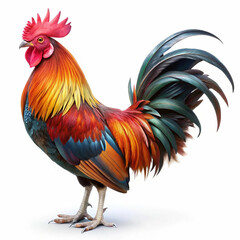 Fototapeta premium Gamecocks, displayed isolated on a white background, showcasing