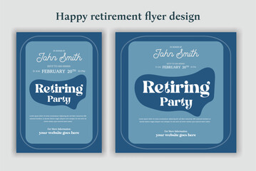 Happy retirement lunch party invitation flyer design template 
