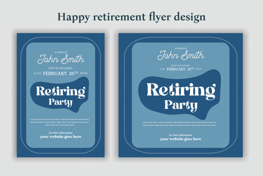 Happy retirement lunch party invitation flyer design template 

