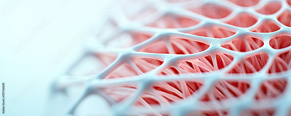 Aufkleber a close-up view of intricate geometric patterns in soft pink and white colors.