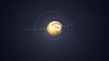 Earth axis diagram illustration showing the tilt of the Earth's rotational axis relative to its orbital plane, explaining the cause of seasonal changes and the distribution of sunlight.
