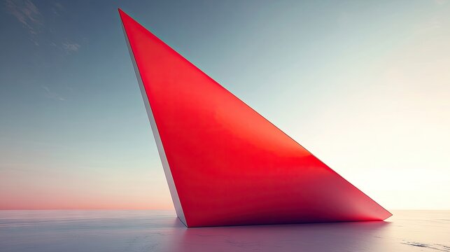 Abstract background with a red angular shape creates a dynamic visual effect. This red angular shape offers ample copy space for text or branding, enhancing design versatility.