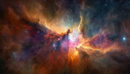 Obraz premium A vibrant cosmic nebula showcasing the beauty of space.