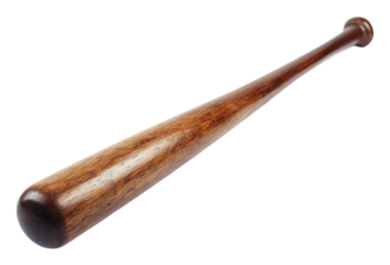 Classic wooden baseball bat on a white background, cut out - stock png.