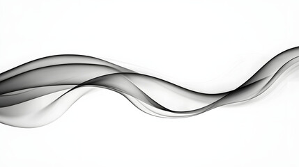 Obraz premium A simple smoke-like line in black and white, against a plain background.
