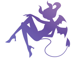 サキュバスのシルエットイラスト