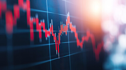 Dynamic stock market graph displaying fluctuating trends and data analysis.