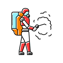 robotic sorting system robot harvests color icon vector. robotic sorting system robot harvests sign. isolated symbol illustration