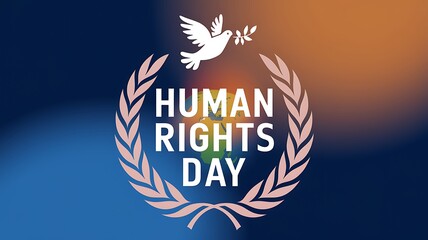 Human Rights Day Celebrated with Dove and Laurel Wreath
