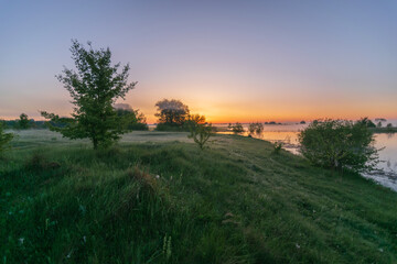 sunrise over the field
