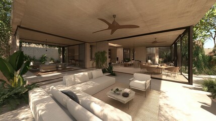 Modern Minimalist Living Room with Open Concept and Natural Light