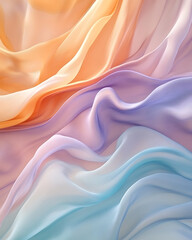 Obraz premium Flowing fabric draped in soft pastel colors creates a serene and calming visual experience