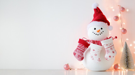 christmas banner In the snowman theme
