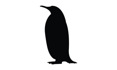 Penguin Bird Silhouette Design  And Vector Illustration. 