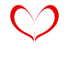Illustration of love in various shapes in red and white 