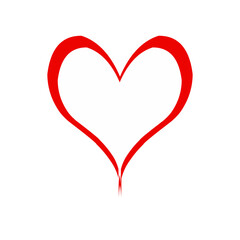Illustration of love in various shapes in red and white 