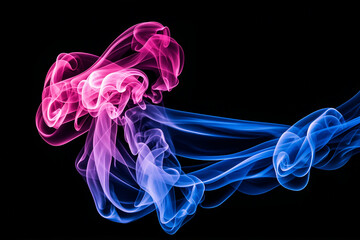 Obraz premium Abstract background of coloured pastel smoke on black background