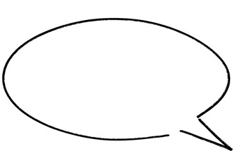 Round-shaped handwritten speech bubble frame, Rough line
