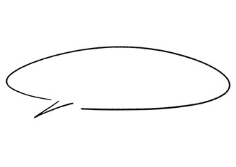 Round-shaped handwritten speech bubble frame, Rough line
