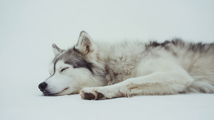 Cute puppy relaxing in snowy landscape animal photography serene environment calm viewpoint for pet lovers