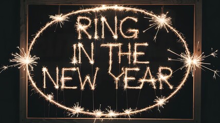 Sparklers Create Ring In The New Year Message