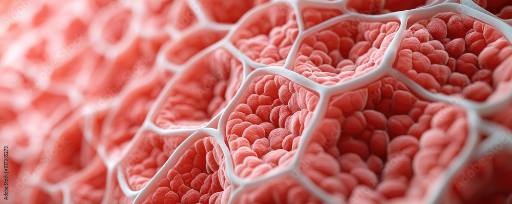 Poster close-up view of intricate cell structures showcasing biological patterns.