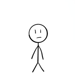 Stickman Not Sure Frown Transparent