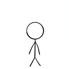 Stickman silhouette figure no face transparent
