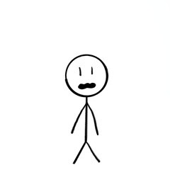 Stickman Scared Frightened Disgusted Transparent