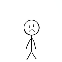Stickman Sad Face person png