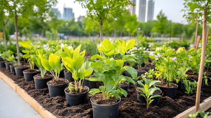 Various recycling and waste disposal activities and green space, loving the world, a green world for a friendly environment