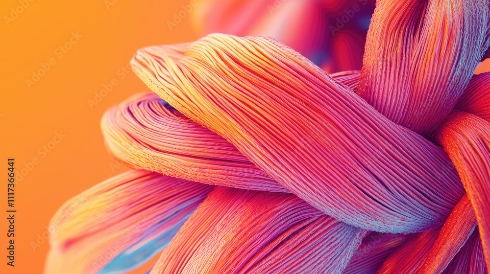Poster colorful abstract threads intertwined in vibrant hues creating a dynamic composition.