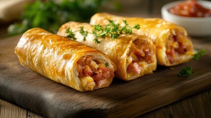 National Pigs in a Blanket Day Savory baked pastries with bacon and cheese filling for culinary delight