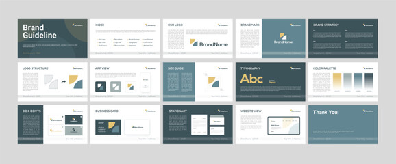 Editable Brand Identity Presentation. Logo Guidelines Template.  Brand Guideline Layout Design
