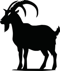 Goat silhouette icon symbol logo black design vector illustration