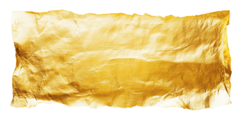 Gold leaf for artistic and culinary uses, cut out - stock png.