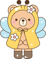 Groovy Bear In Bee Suit Doodle