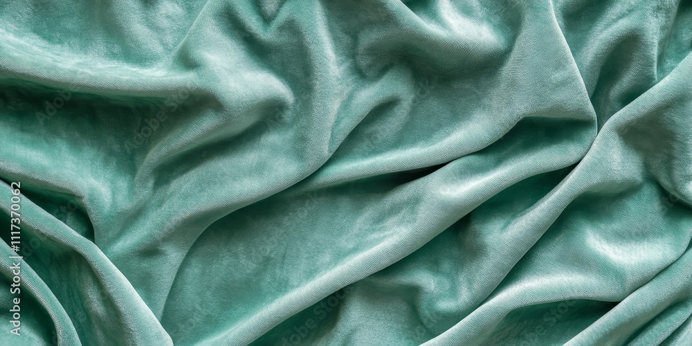 Poster soft and smooth mint green velvet fabric texture serves as an elegant background. this empty mint fa