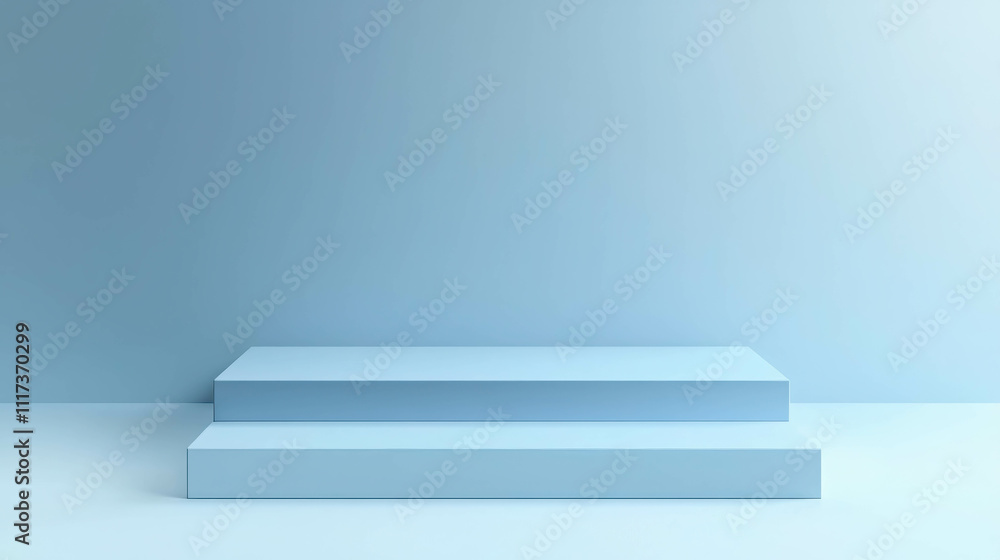 Poster minimalist 3d display stand with clean edges and soft color for product showcase