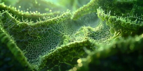 Microscopic Leaf Stomata Water Vapor Green Textures High Resolution