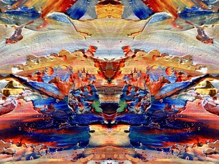 Fototapeta premium Abstract art background . Hand painting artwork on canvas .