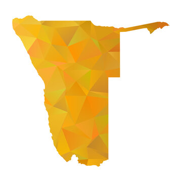 recommend clip art: Map of Namibia - Gold Geometric Rumpled Triangular , Polygonal Design For Your. Vector illustration eps 10.	
                    